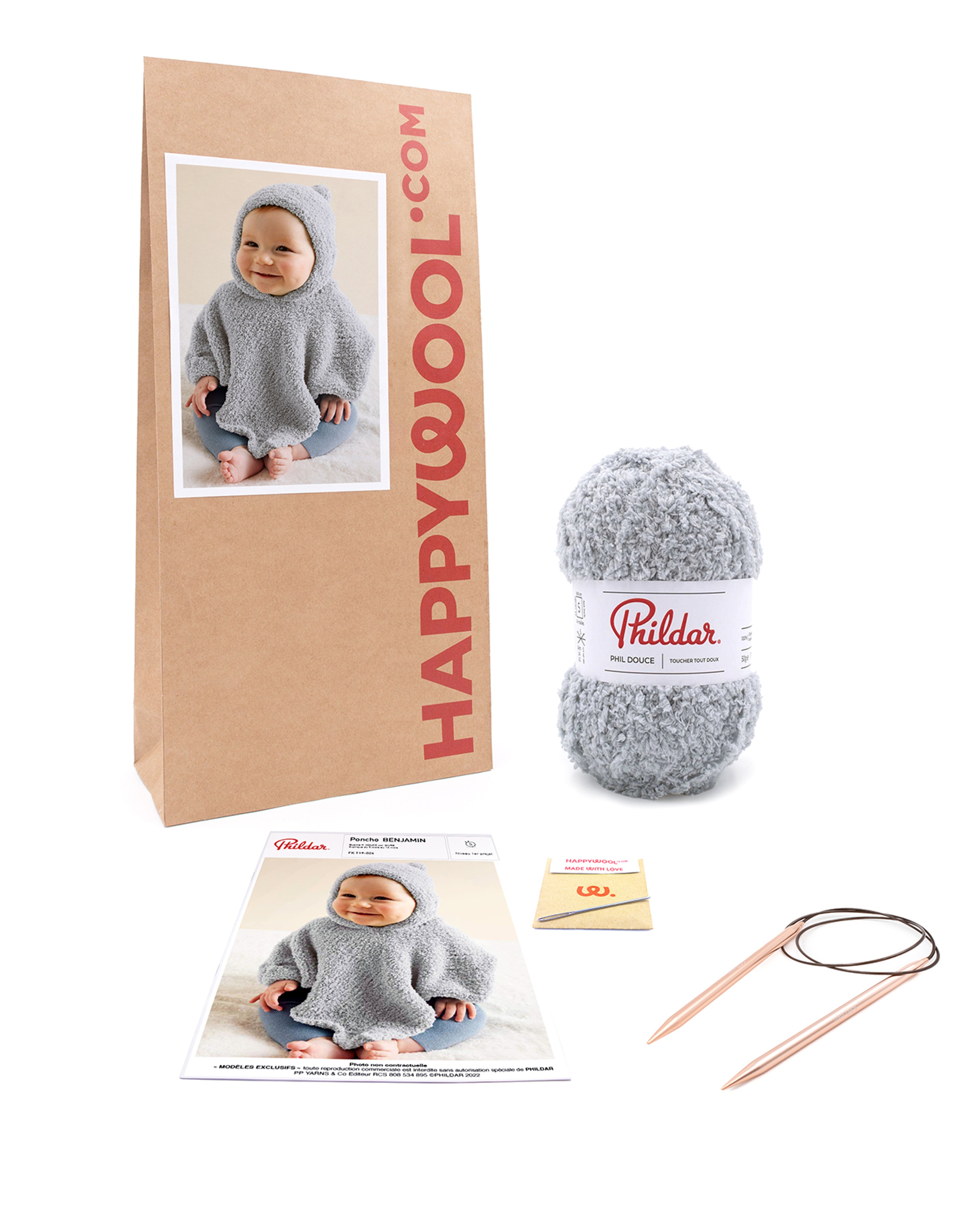 Knit Kit for Benjamin Baby Poncho