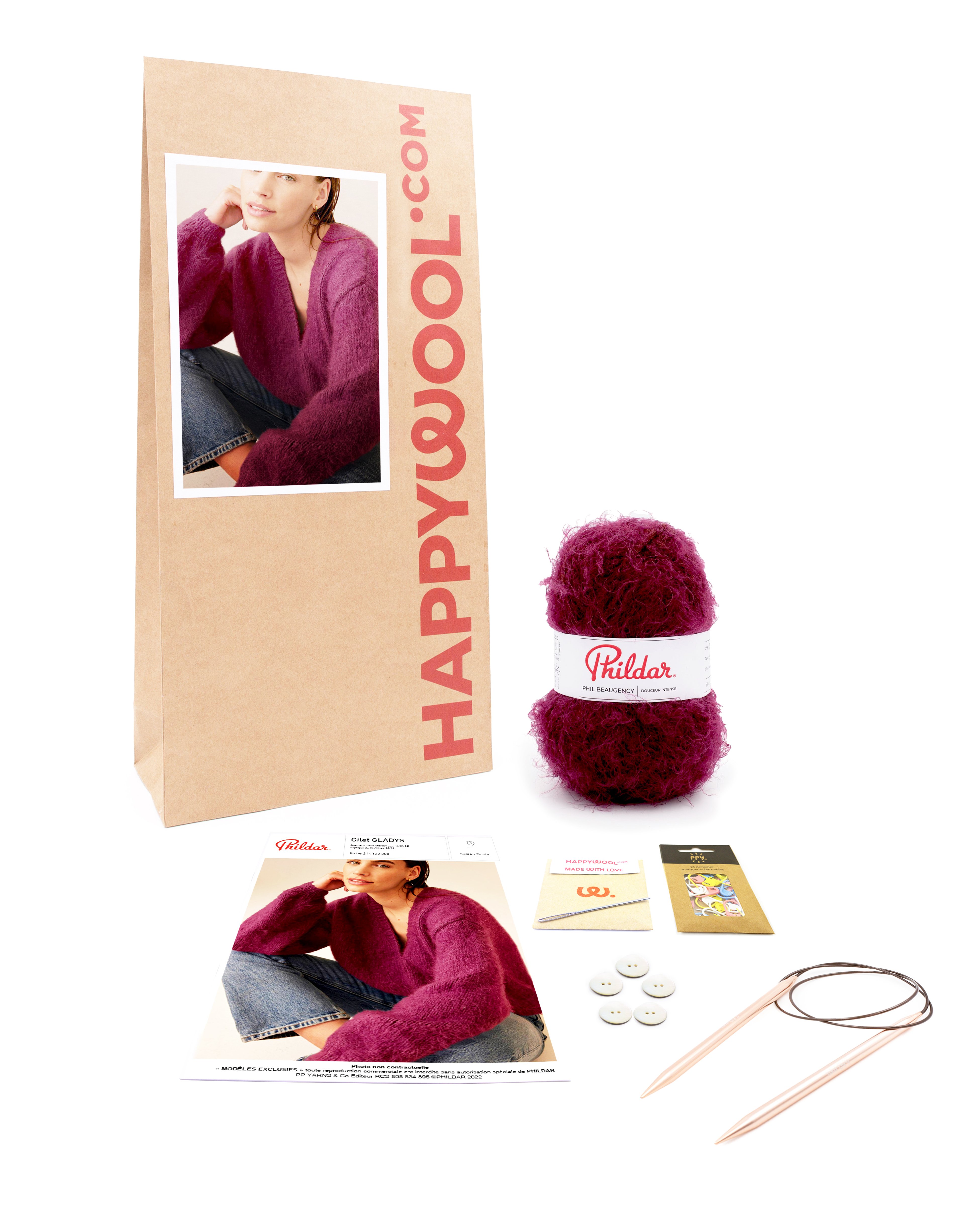 Knit Kit Wool Blend Cardigan Gladys