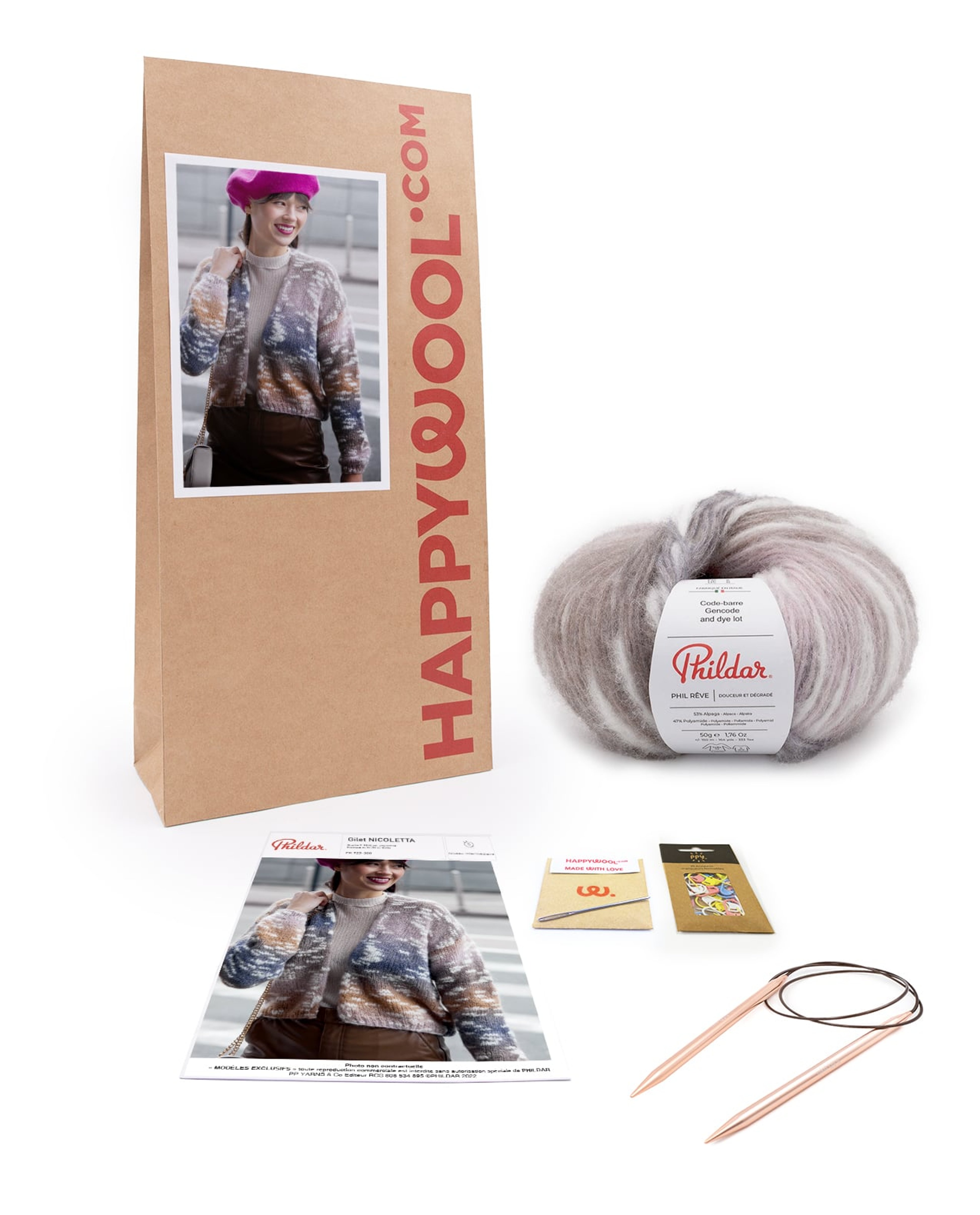 Kit Tricot Pull Femme Alpaga Nicoletta