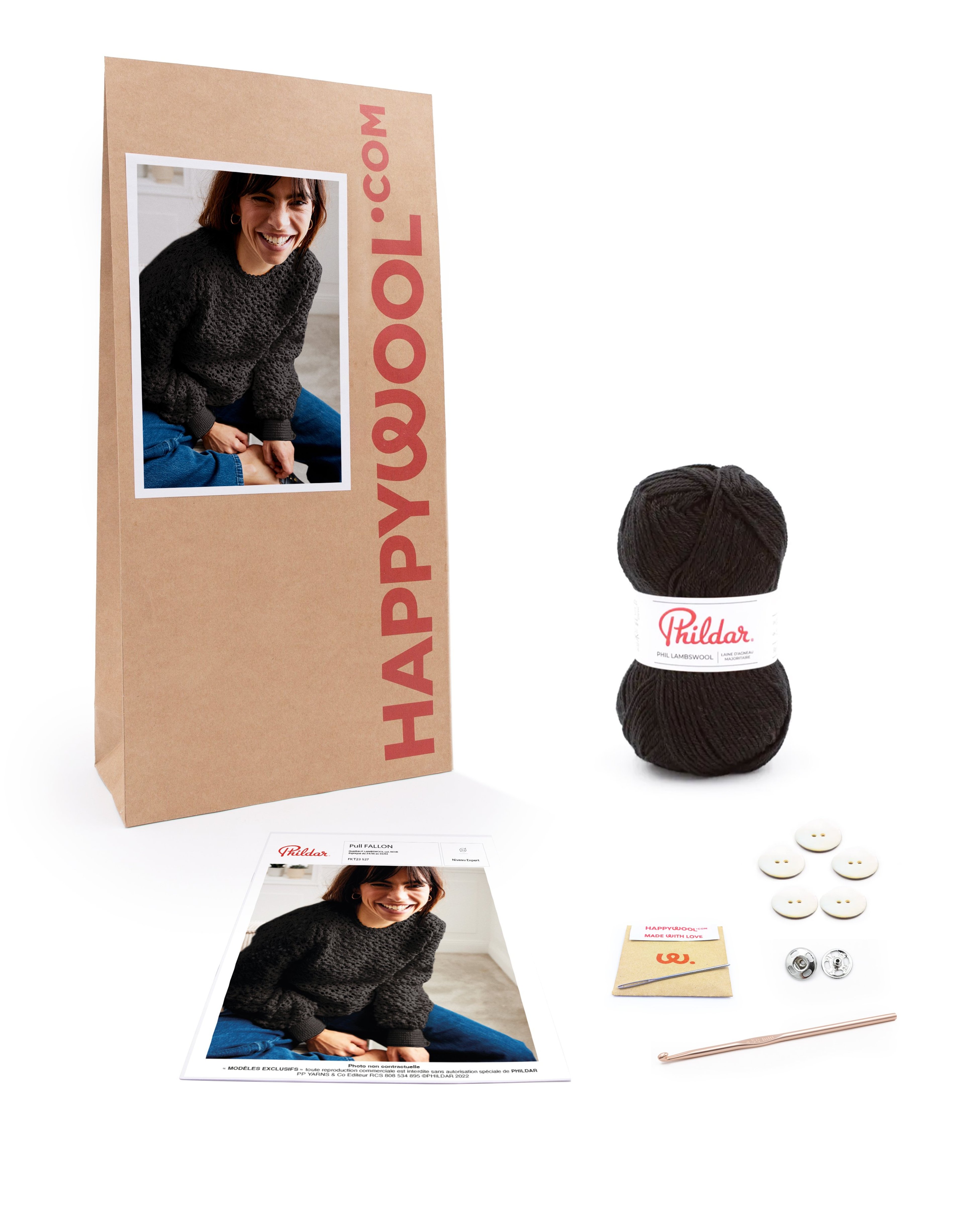 Kit Crochet Pull Laine Fallon