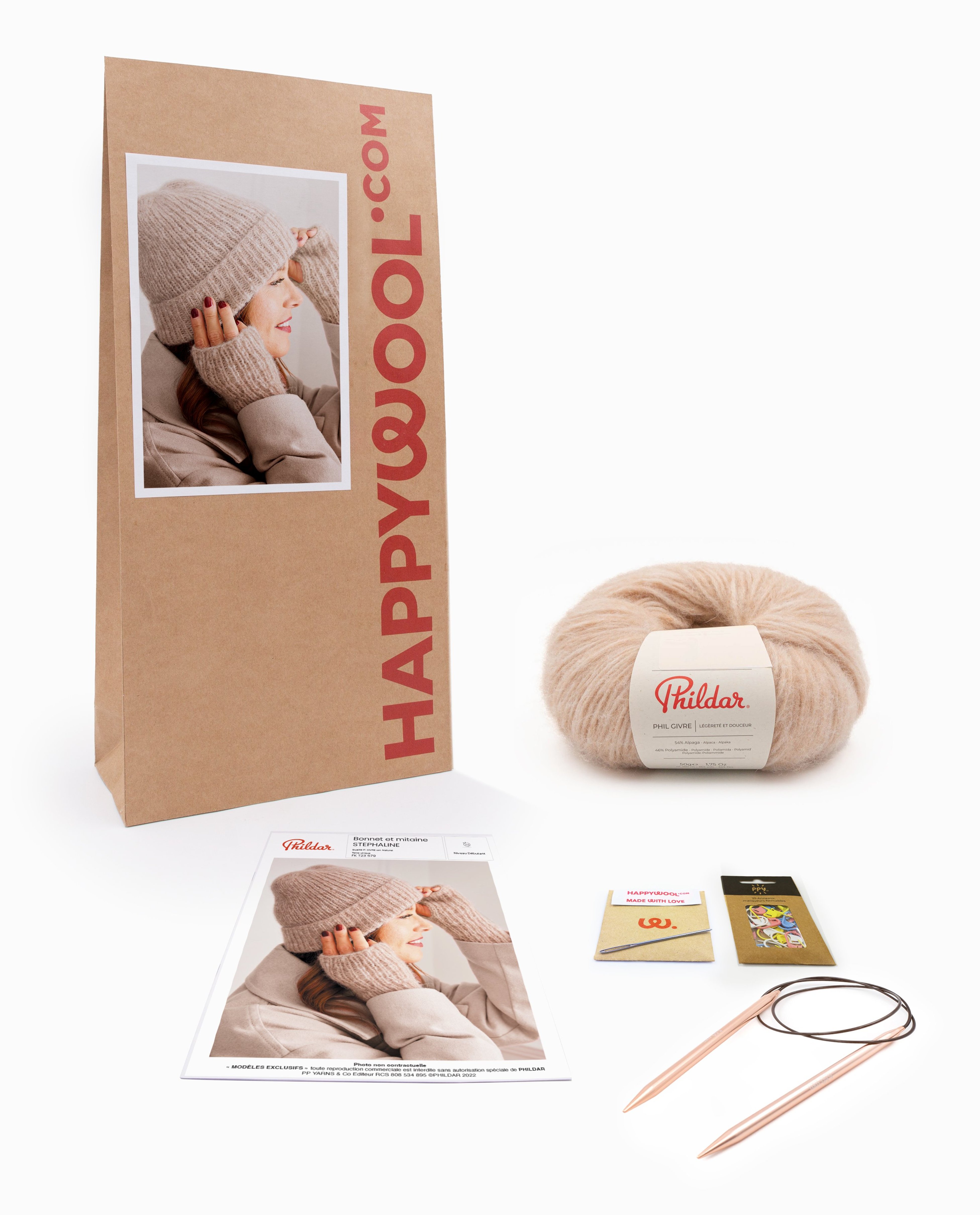 Kit Tricot Bonnet Et Mitaines Stéphaline