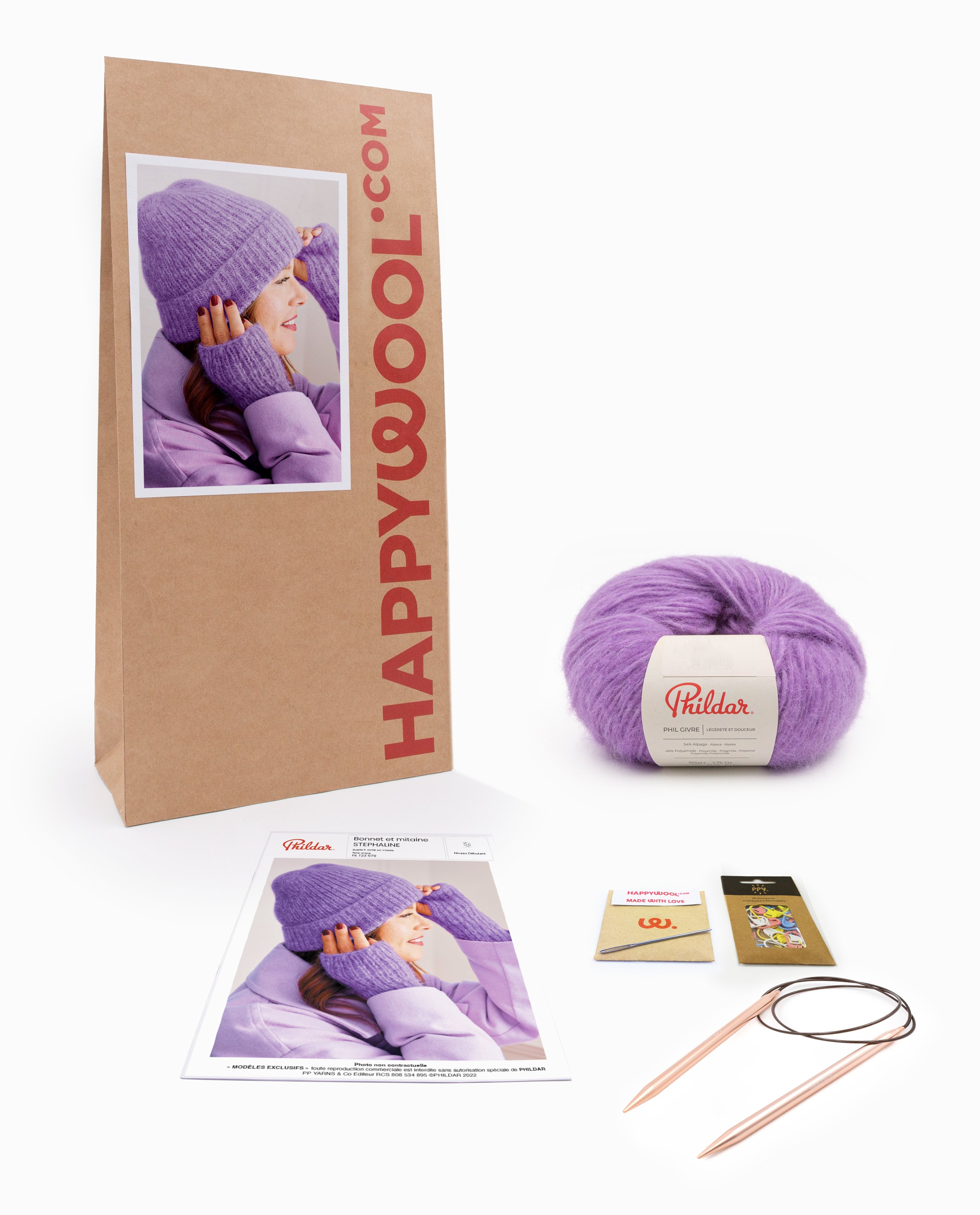 Kit Tricot Bonnet Et Mitaines Stéphaline