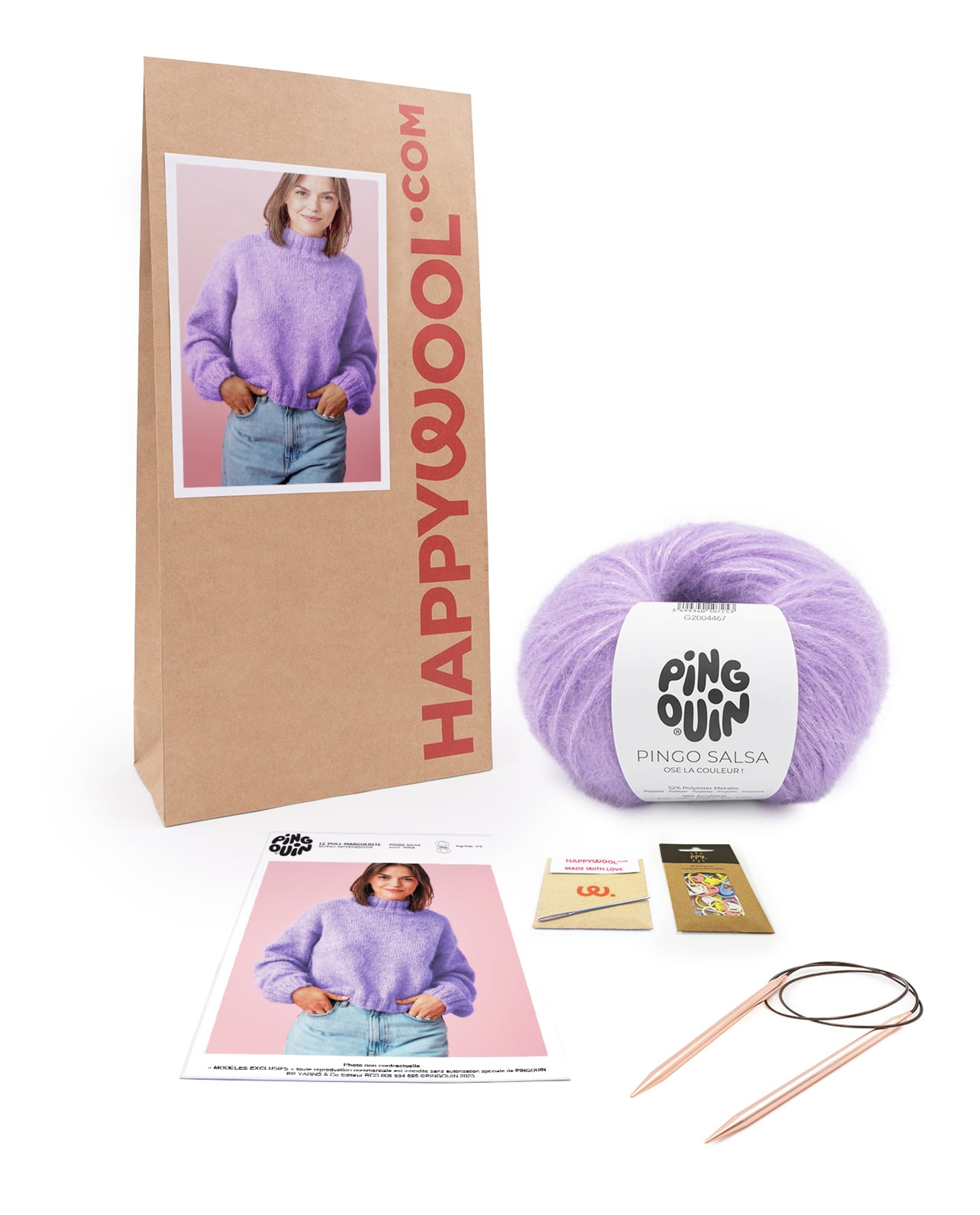 Kit Tricot Pull Femme Marguerite