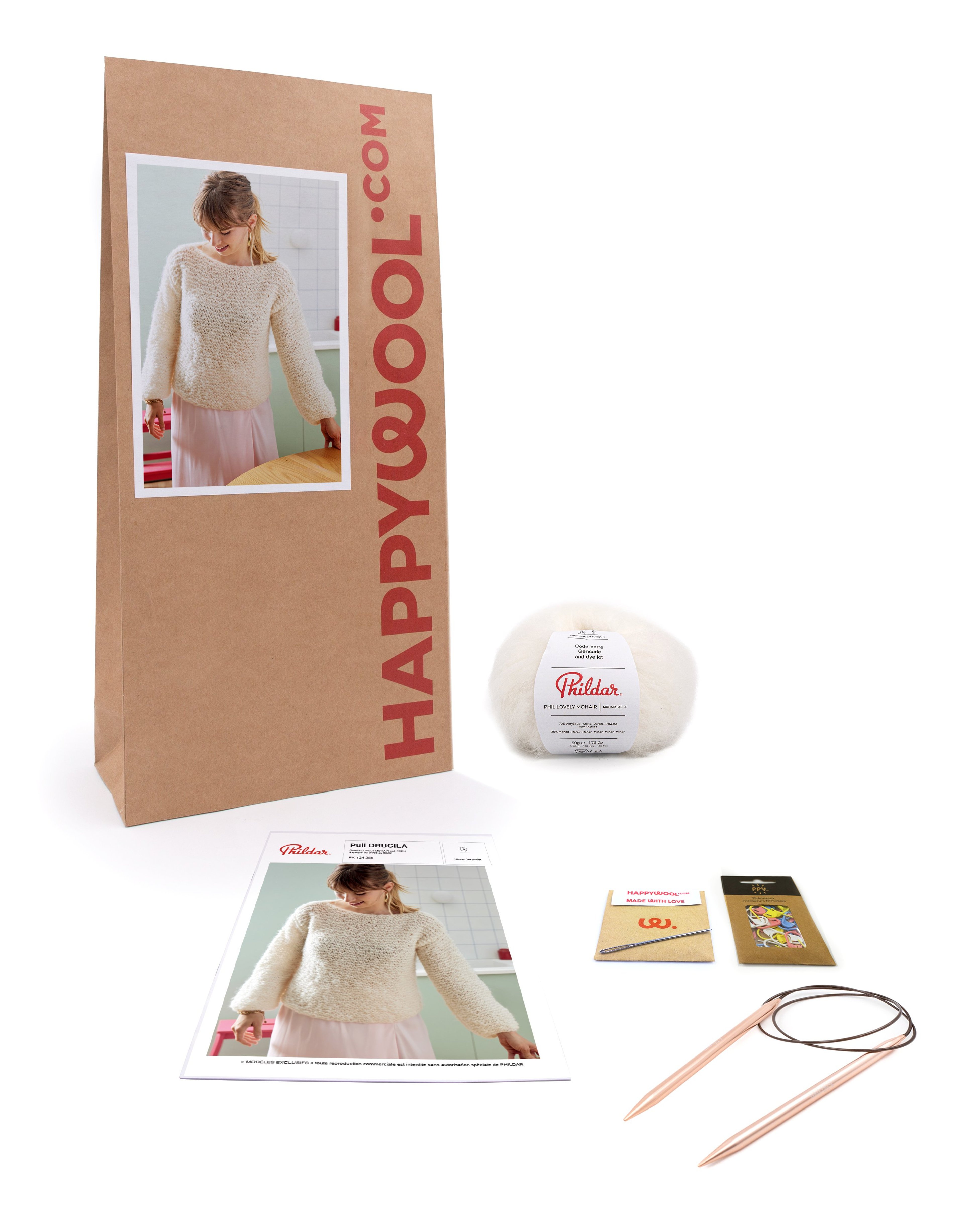 Kit Tricot Pull Femme Drucila