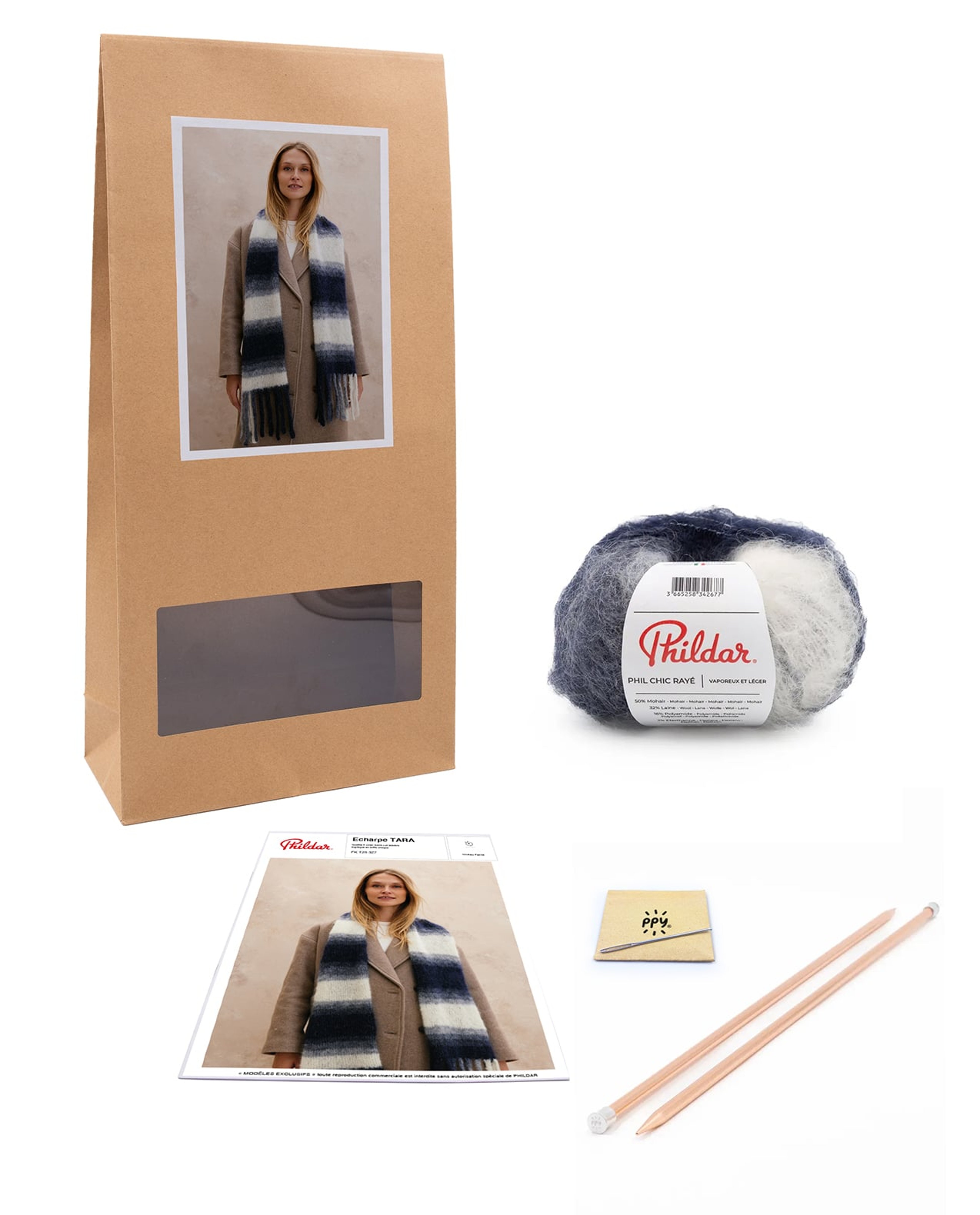 Kit Tricot Echarpe Tara