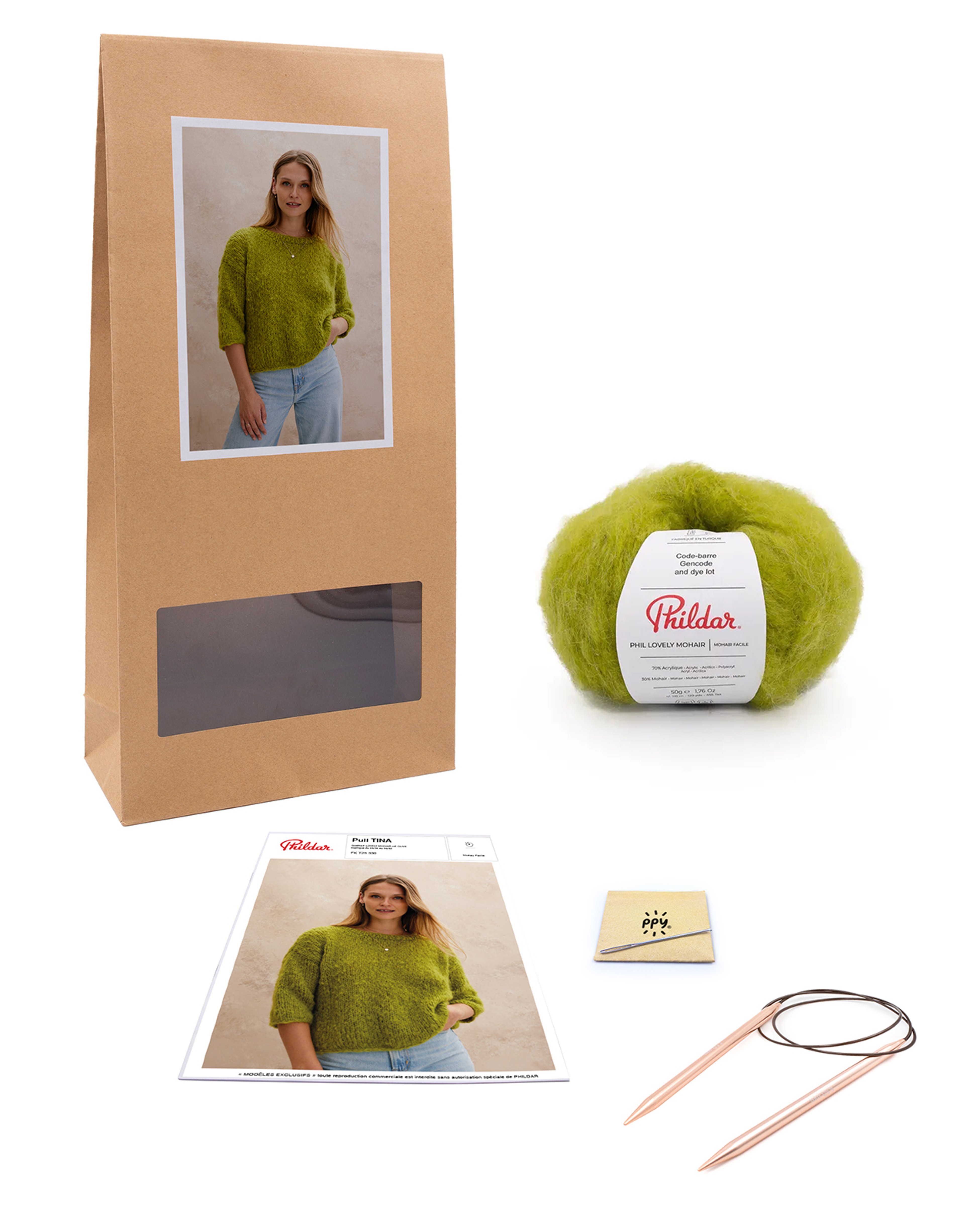 Kit Tricot Pull Manches Coudes Tina