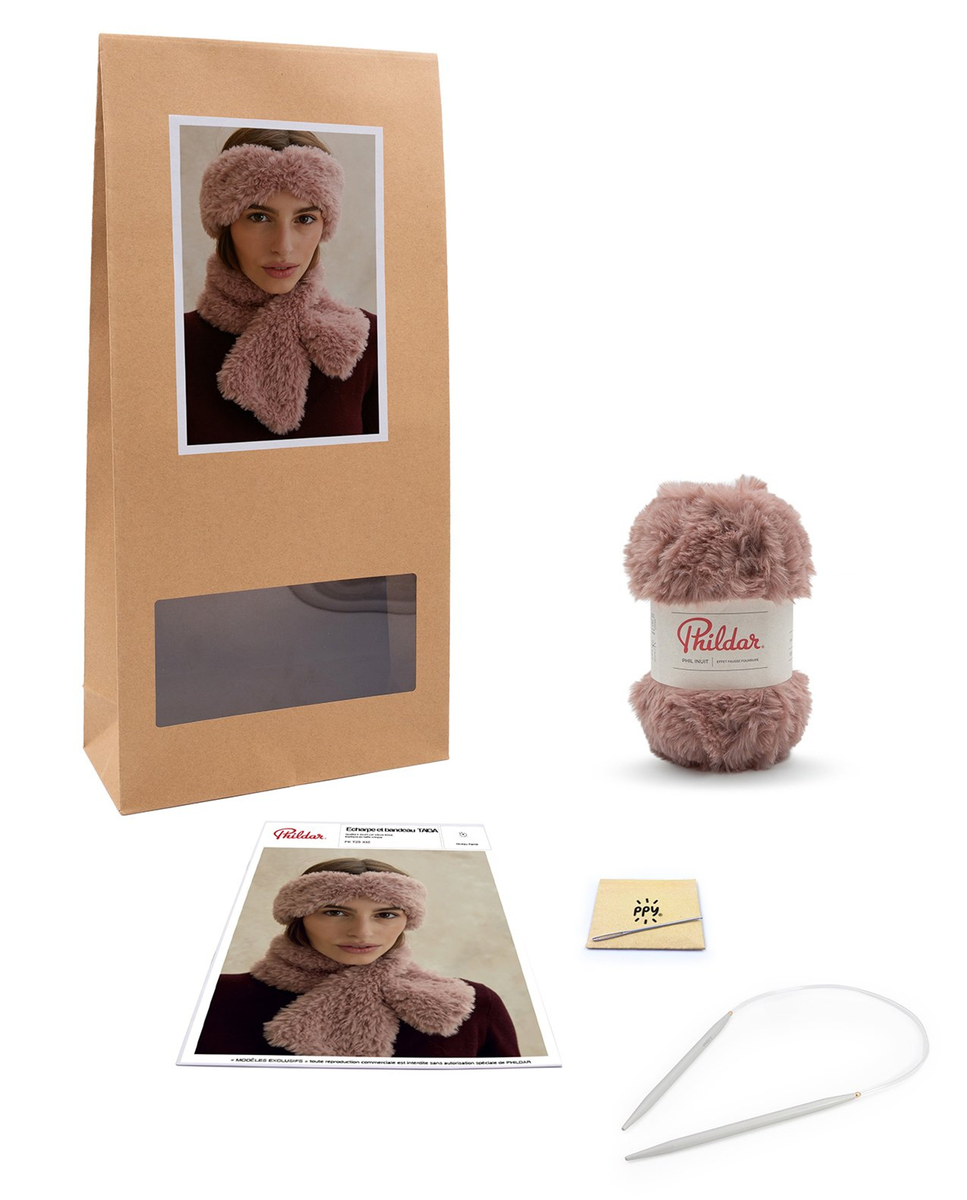 Kit Tricot  Bandeau Et Echarpe Taiga