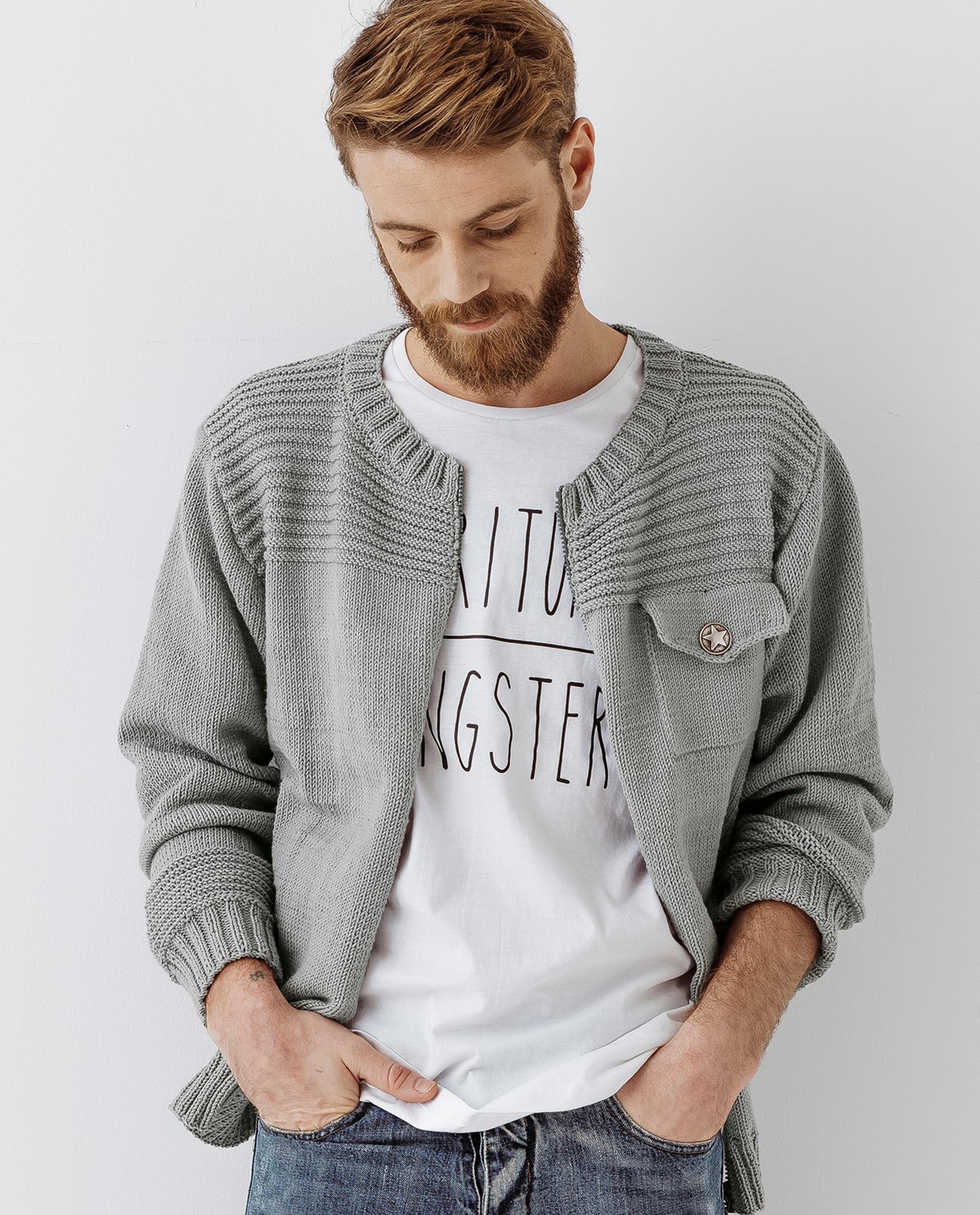Modèle Pull Homme Phil Ecocoton Army