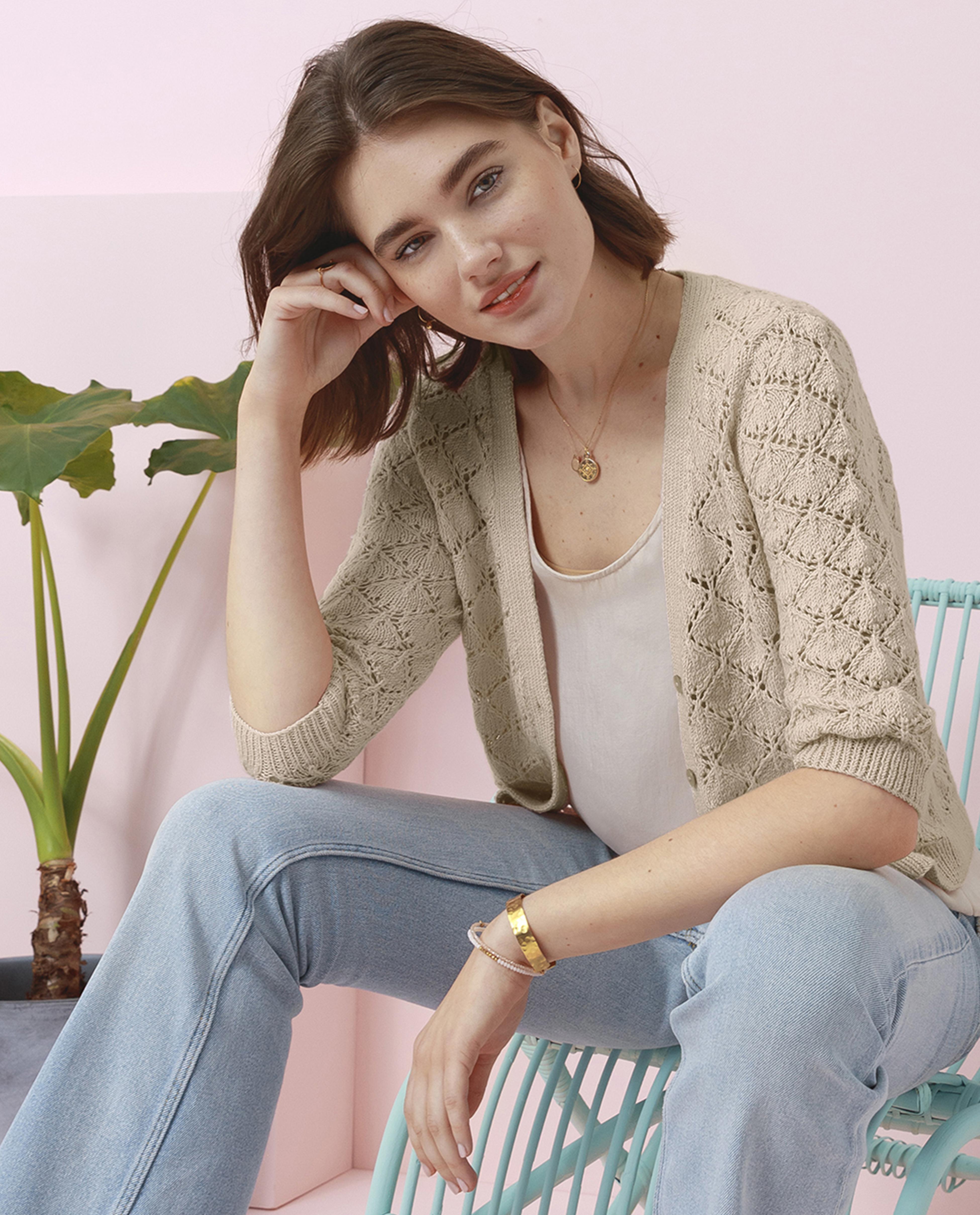 Women's Cardigan Model Phil Détente Sand