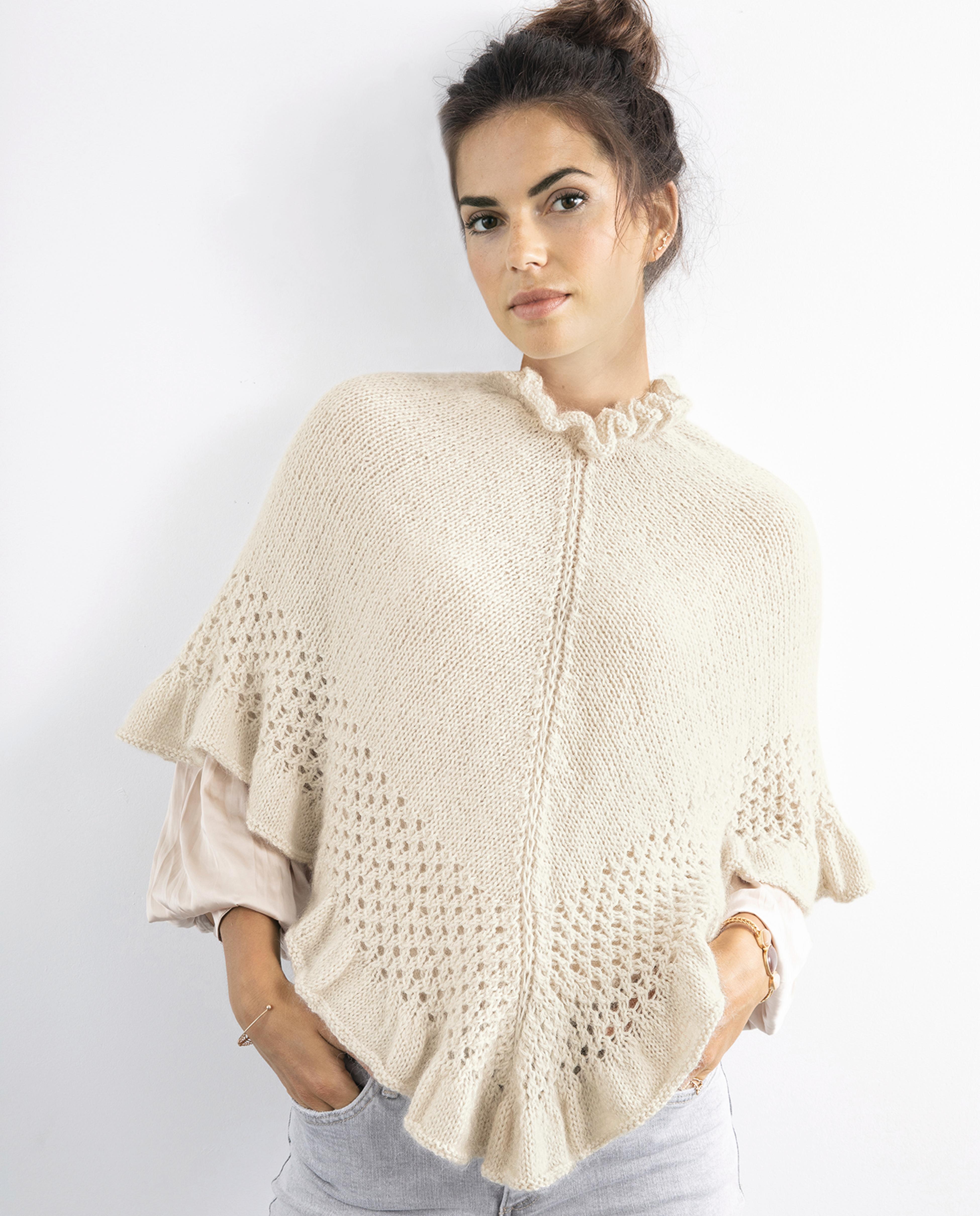 Women's Poncho Pattern Phil Cashmere Wool