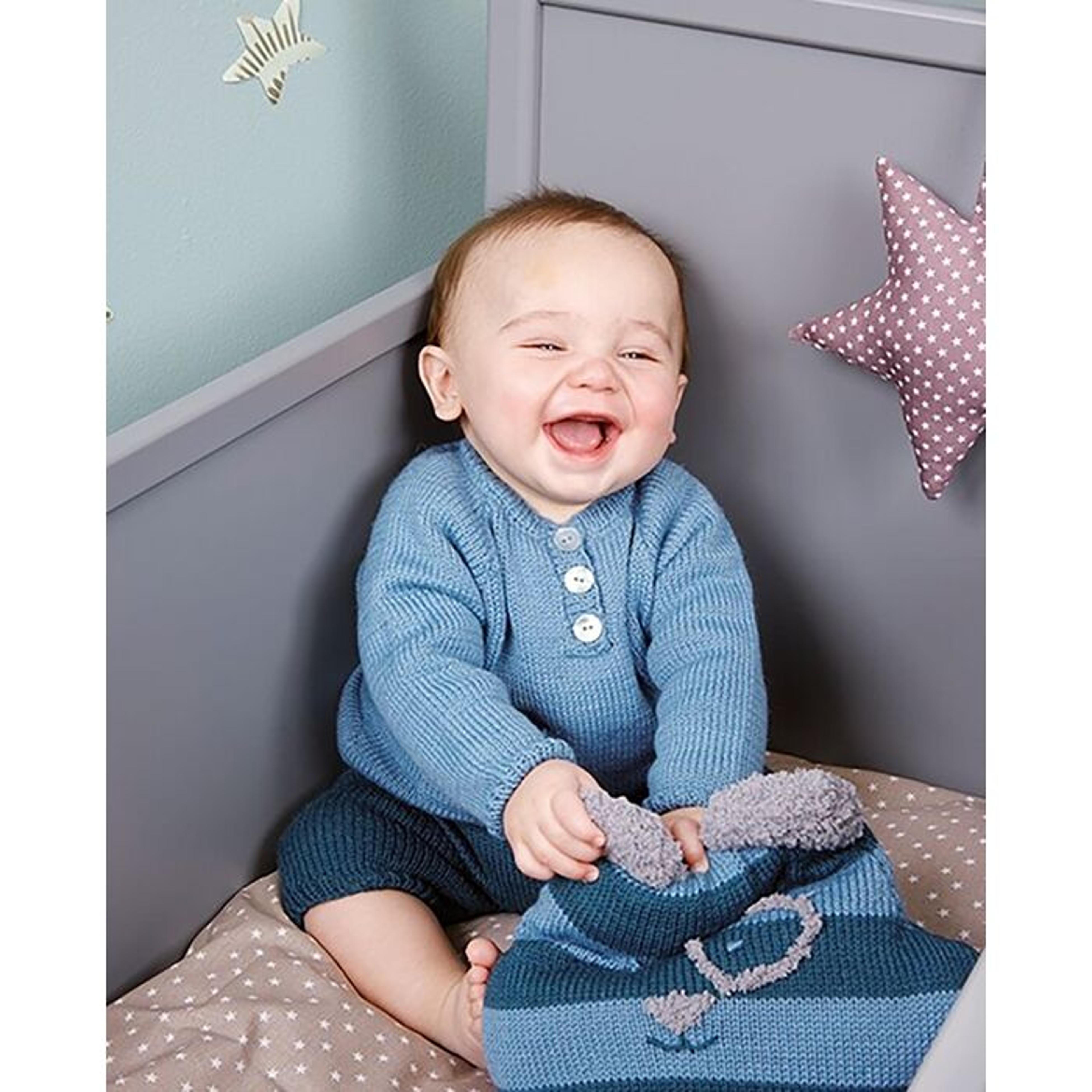 Babyset patroon - Aqua blauwe trui