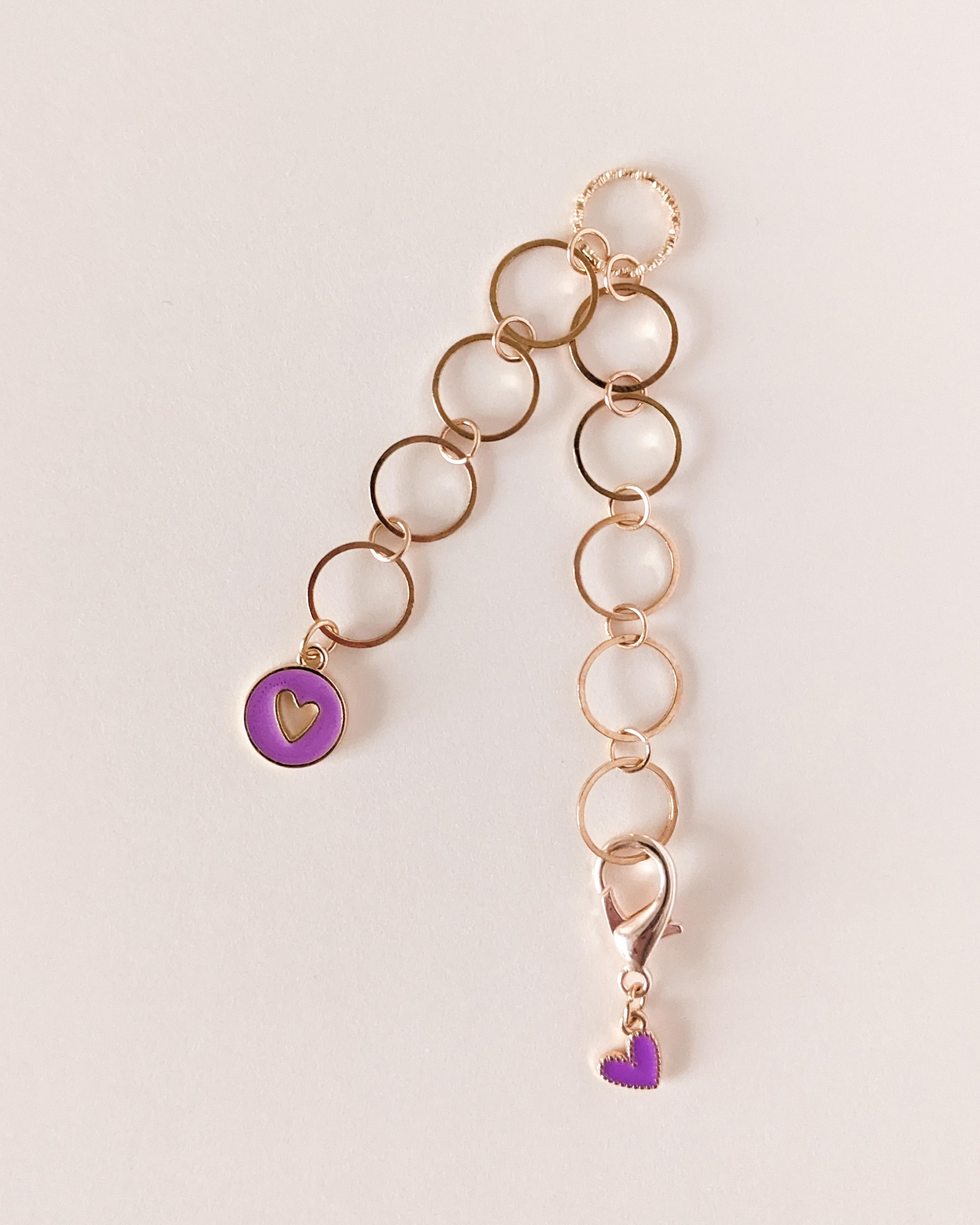 Compte-rangs Petits Coeurs Violet