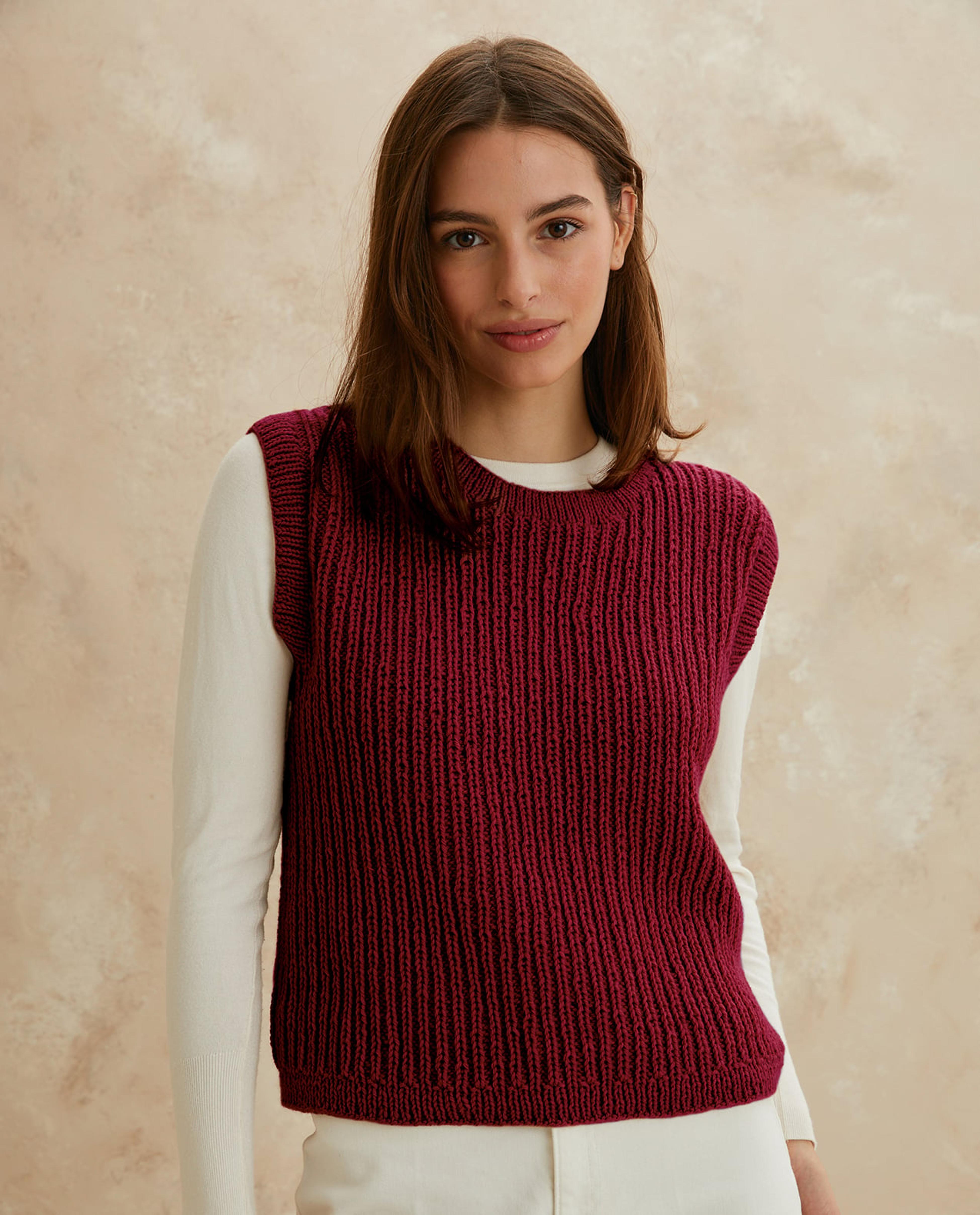 Vrouwelijke Mouwloze Pullover Model Thibault
