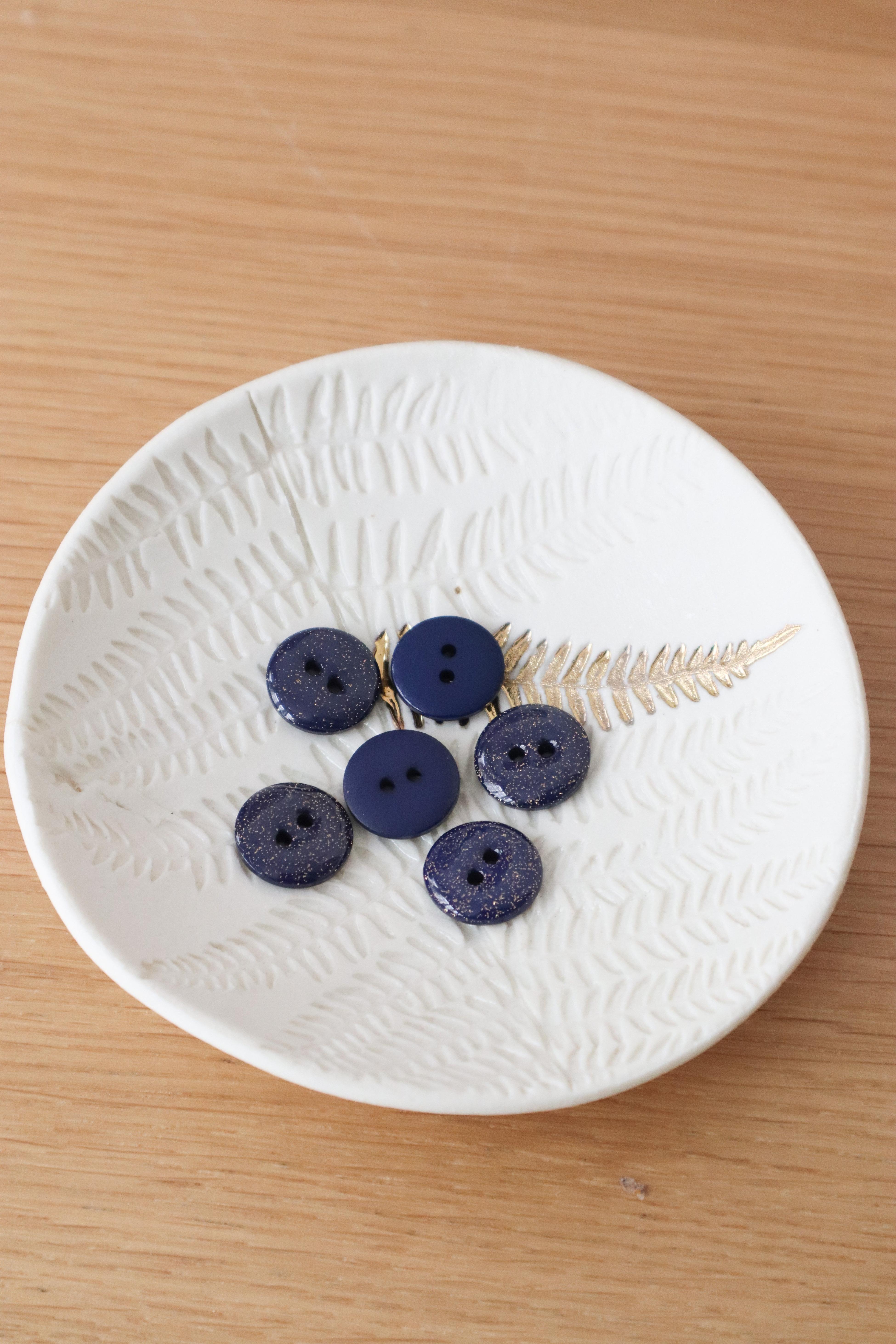 Set of 6 Glitter Buttons 15mm