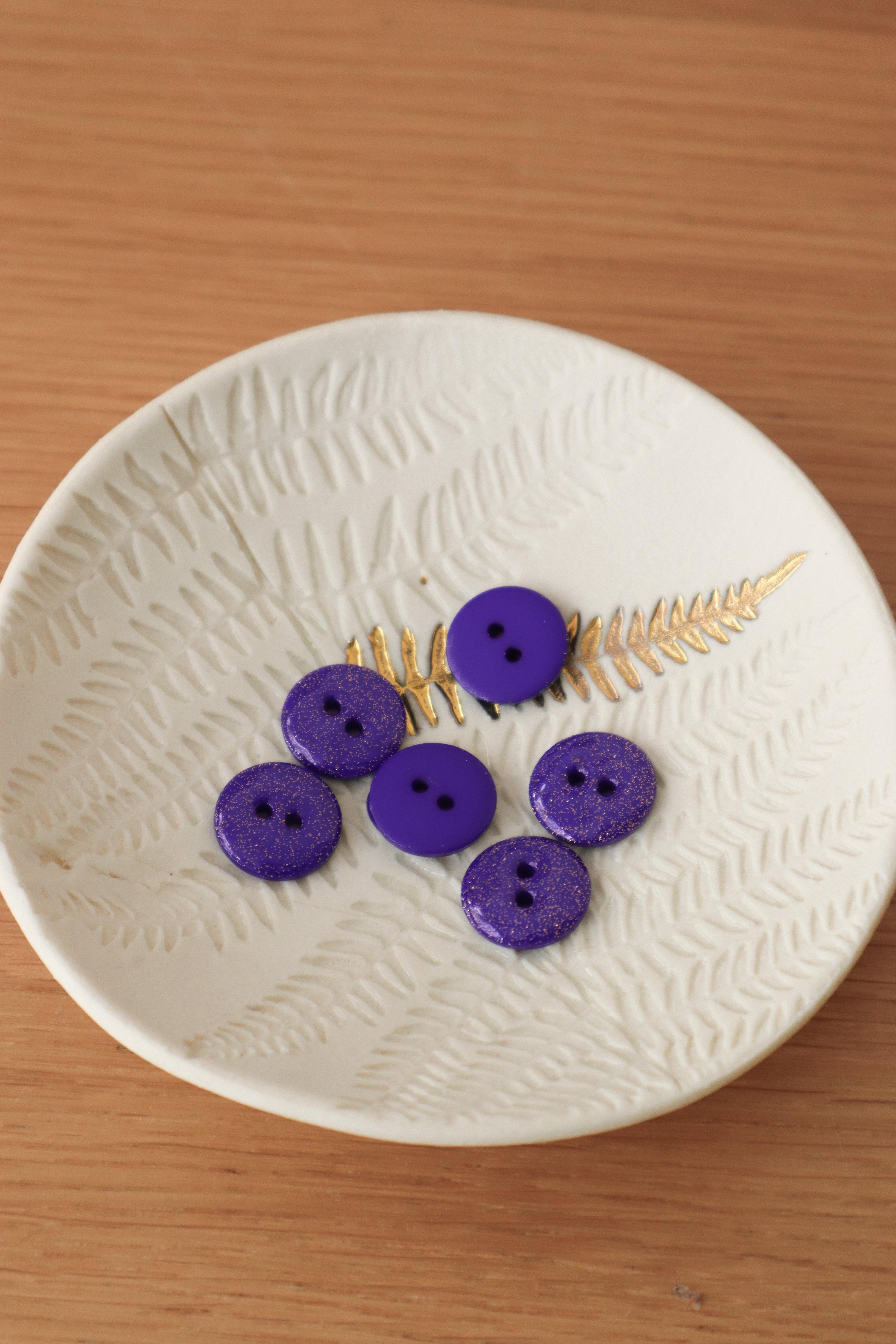 Lot 6 Boutons Glitter 15mm