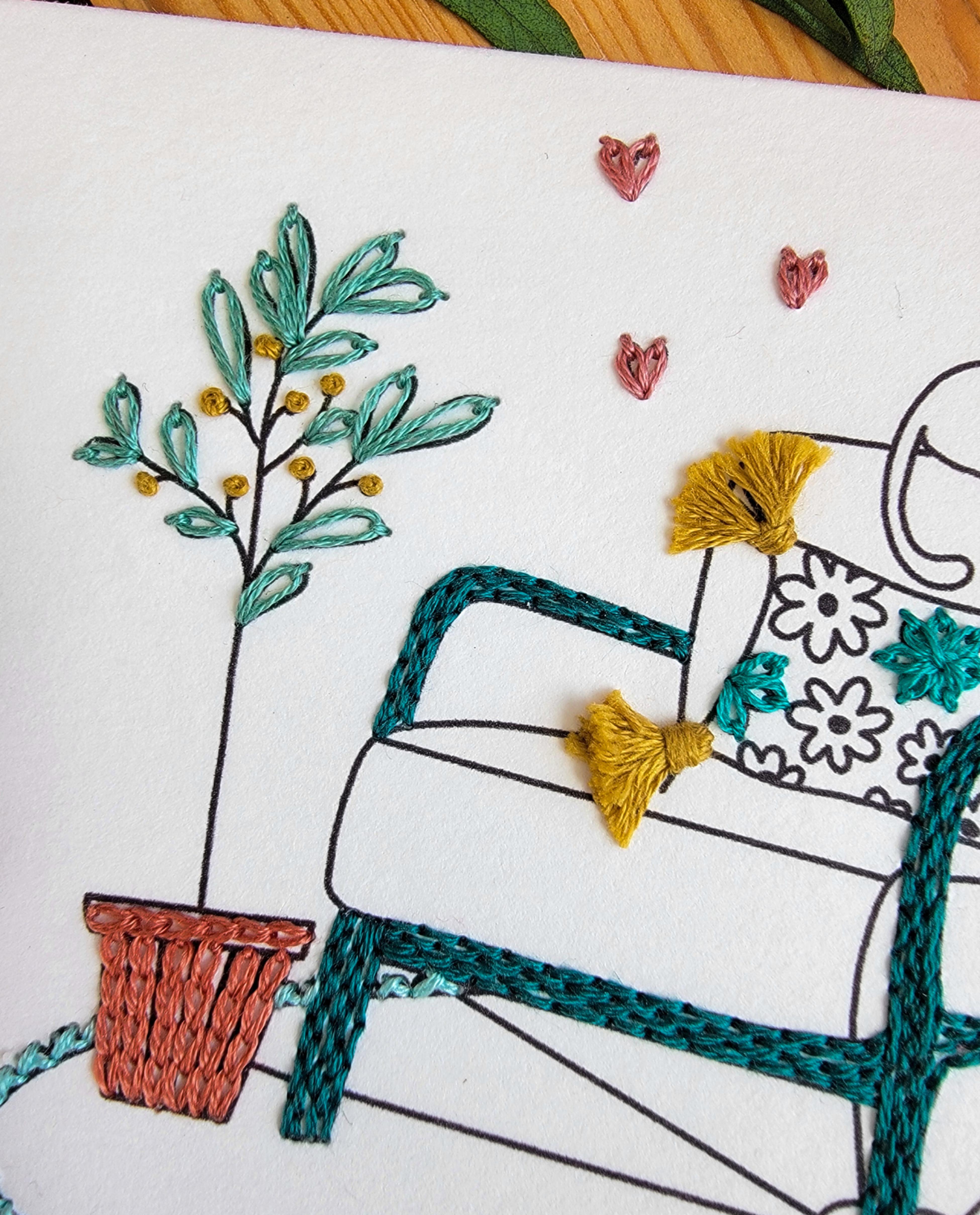 Borduurkaart Interieur Cocooning