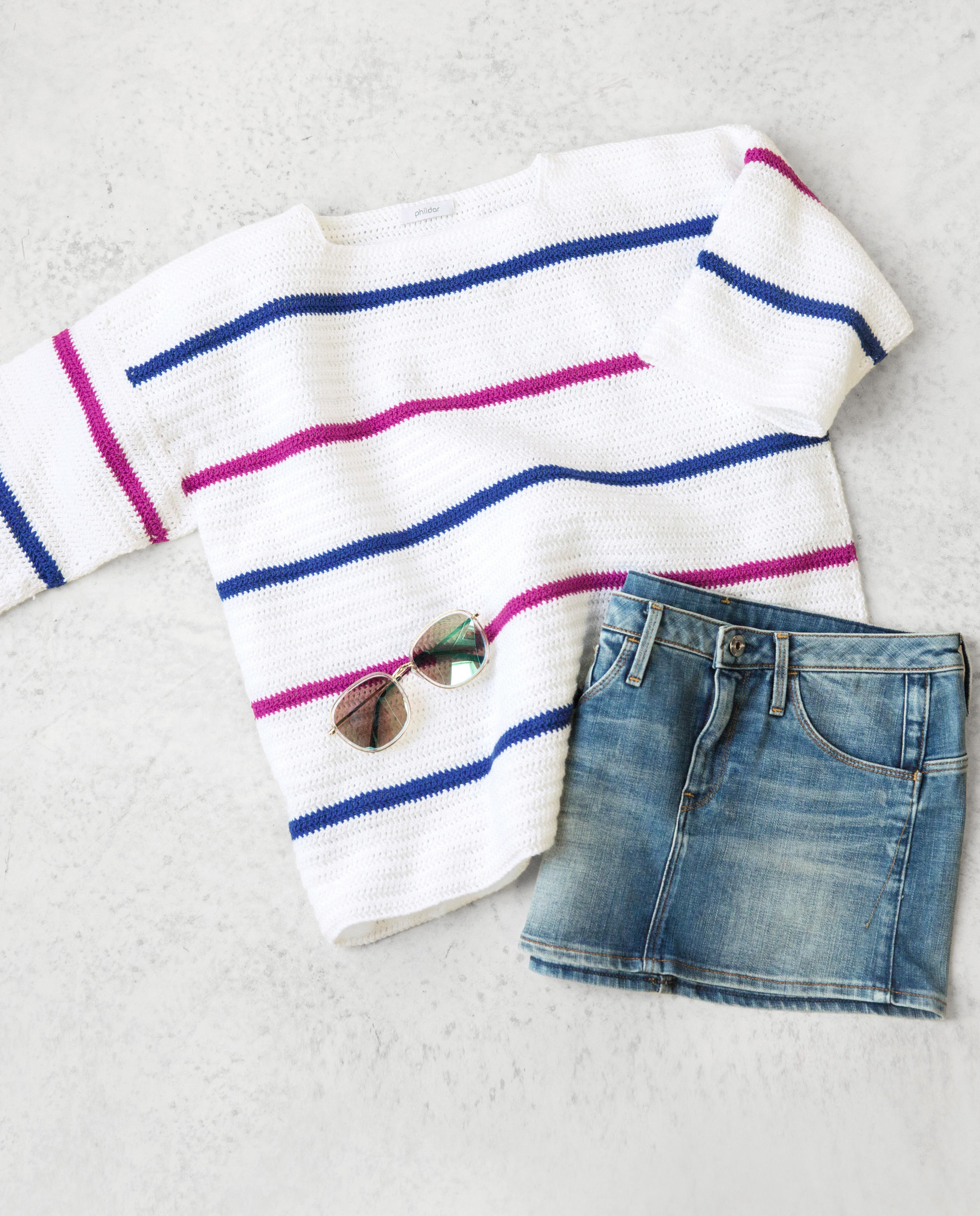 Women's striped sweater model P. Relax White