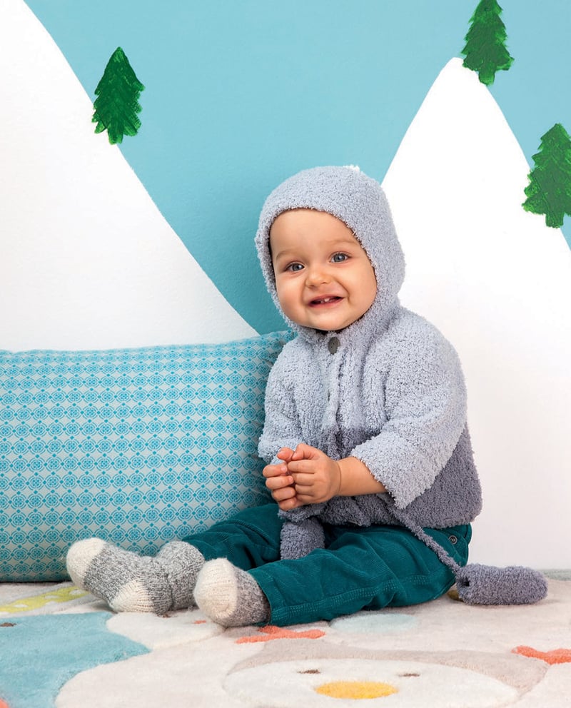 Manteau Bébé 0-9 Mois Fait Main - Anorak Blanc Doux - Naissance