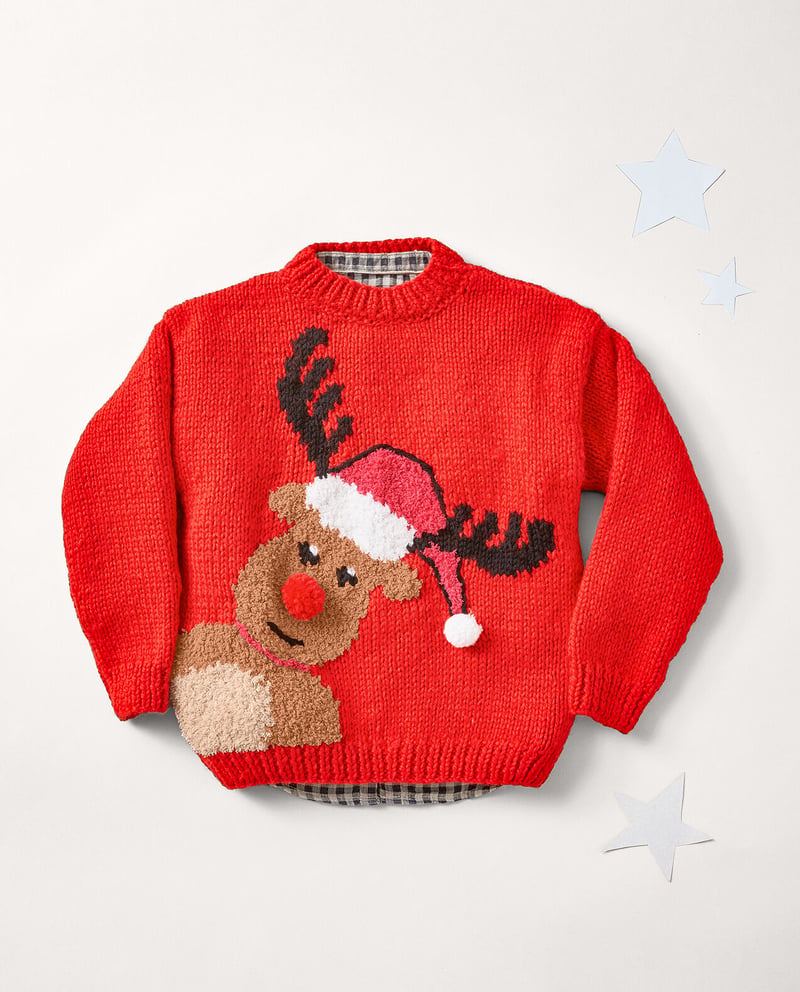 Pull De Noël Pour Garçon/fille - Manches Longues, Col Rond, Tricot Acrylique - Taille 12 Ans Environ
