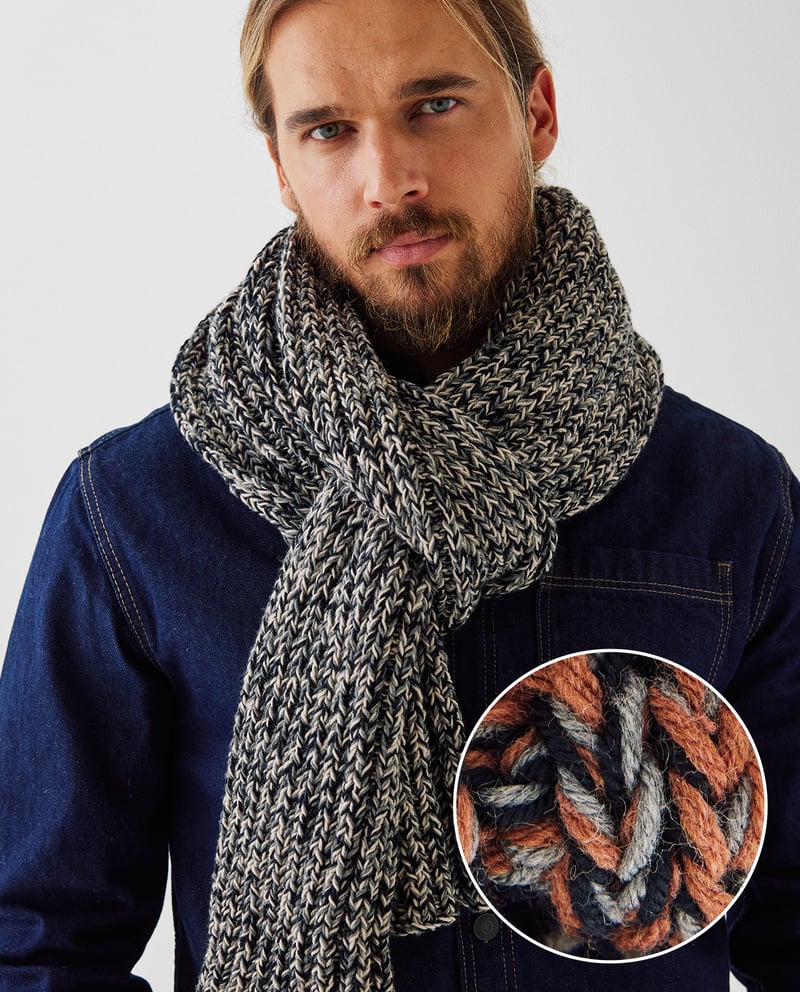 Ensemble Tricot Main écharpe, Chapeau Et Mitaines Inverallan LTD Scotland - 100% Laine, Couleur Vin Multicolore