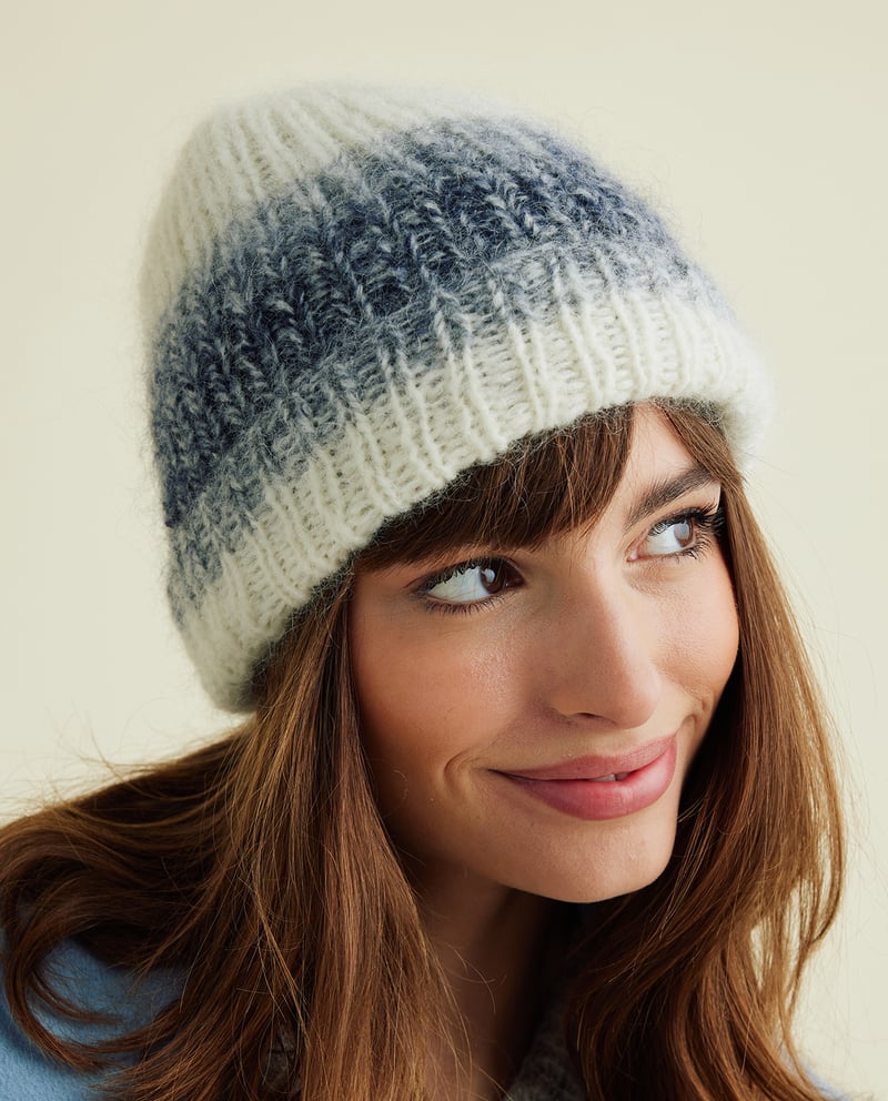 Bonnet Tricoté Main Coton Dentelle - Taille Unique, Ajustable, Style Boho