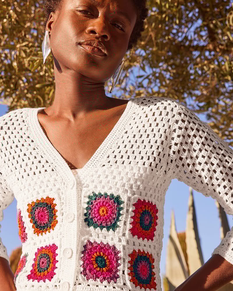 Crochet Veste Laine Sans Manche Femme Granny Square Gilet Crochet